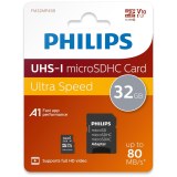 Philips MicroSDHC 32Go CL10 80mb/s UHS-I + Adaptateur au détail