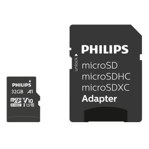Philips MicroSDHC 32Go CL10 80mb/s UHS-I + Adaptateur au détail