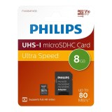 Philips MicroSDHC 8Go CL10 80mb/s UHS-I + Adaptateur au détail