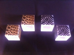 Lot de photophores sticker zebre/leopard