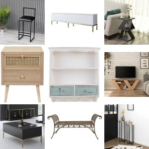 468 € – Lot n°3 : 13 pièces de meubles de marque (catégories A/B/C), retours clients,...