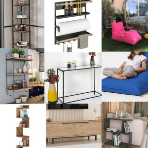 576 € – Lot n°6 : 16 pièces de meubles de marque (mix), retours clients, grandes marque...