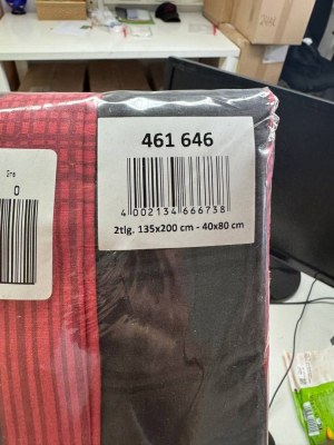 4,50 € par set – Parure de lit 2 pièces d’Allemagne, 100 % coton, rouge, fermeture écla...