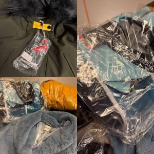 20 € lot de vestes d’hiver mixte hommes & femmes, parkas de marque, doudounes, manteaux, tailles...