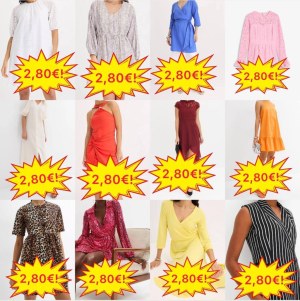 2,80 € Mix de robes en stock, catégorie A, articles de marque provenant de catalogues...