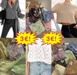 3,00 € Mix de pulls pour femmes catégorie A – articles neufs de marques, tailles S–XXL...