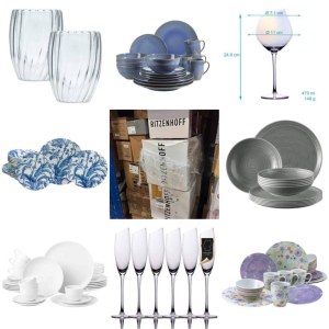 18 € Nouveau mix de vaisselle de marques internationales catégorie A/B/C, assiettes, ve...