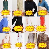 2,80 €/pièce - Mix de robes de stock catégorie A, tailles 32-54, été/automne/printemps...