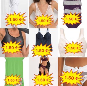 À partir de 1,50 €/pièce Mix de lingerie femme avec soutiens-gorge, tops, culottes, str...