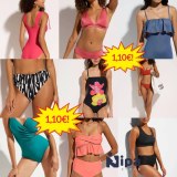 1,10€ Maillots de bain femme catégorie A, neufs, soutiens-gorge, tops, slips, strings...