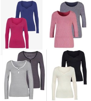 Lot de t-shirts pour femmes à manches 3/4 – 2 pour le prix d’1 | Directement issus des...