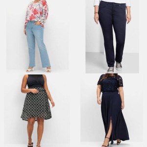 5,50 €/pc – Vêtements grandes tailles pour femmes de la marque Sheego : robes, jeans,...