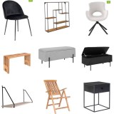 396 € – Lot n°2 : 11 pièces de meubles de marque (mix), retours clients, catégorie A-B...