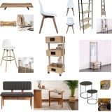 504 € pour 14 pcs de meubles de marque, mix A-B-C, retours clients : chaises, tables,...