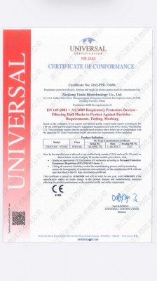 La protection respiratoire de classe FFP2 NR Individuelle