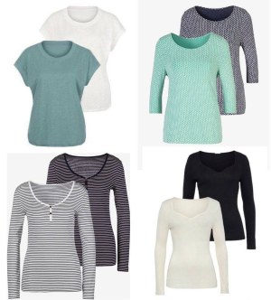 À partir de 2,30 € pour un lot de 2 t-shirts femme à manches 3/4 – articles neufs de catalogues...