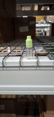 FLACONS 10ML PET "TRANSPARENT" BOUCHONS VERTS / BLANCS ET COMPTE-GOUTTES