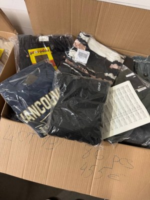 450 € par lot (86 pièces) – Vêtements de marque mixte femmes/hommes, catégories A/B/C...