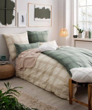 4,50 € Parure de lit en coton biologique, réversible, taille à partir de 135×200 cm, no...