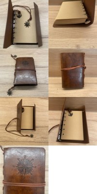 Lot de 20 carnets en simili cuir style vintage 10x15 cm rechargeables – Style boussole