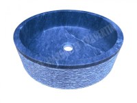 Pierre Bleue Turque Vasque Modèle Cylindre Plat Strié