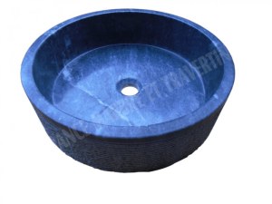 Pierre Bleue Turque Vasque Modèle Cylindre Plat Strié