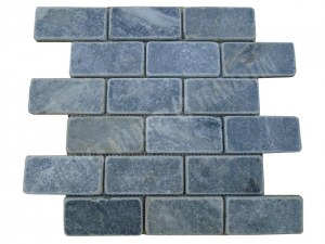 Pierre Bleue Turque Mosaïque sur filet 4,8x10 cm