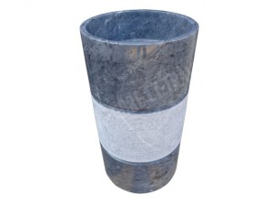 Pierre Bleue Turque Piédestal Vasque Modèle Baril