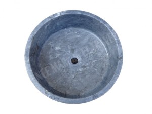 Pierre Bleue Turque Piédestal Vasque Modèle Baril