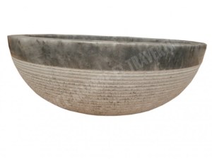 Vasque Pierre Bleue Turque Modèle Bol Strié