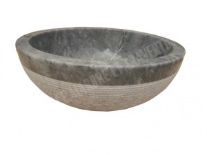 Vasque Pierre Bleue Turque Modèle Bol Strié