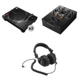 Pioneer DJ PLX-500-K Turntable DJ Kit with 2 x Turntables, Mixer, and Headphones