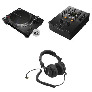 Pioneer DJ PLX-500-K Turntable DJ Kit with 2 x Turntables, Mixer, and Headphones