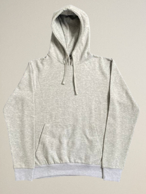 Pull à Capuche Gris Clair Chiné
