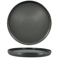 Assiette Bord Haut Grise Mat en Grès 25 cm