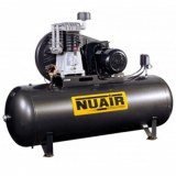 Compresseur d'air à piston bi-étagé cylindres en fonte 500 litres 14 bars NUAIR