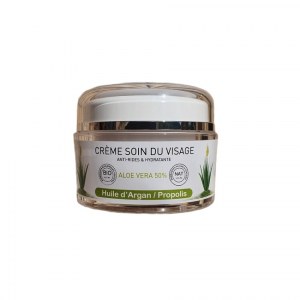 Crème hydratante et anti-rides Aloe Vera + Argan + Propolis 50 ml