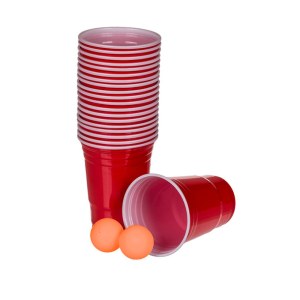 Jeu de Beer Pong Gonflable pour Piscine, Table et Accessoires, 20 Gobelets en Plastique...