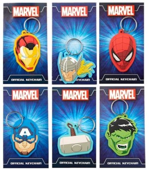 PORTE-CLÉS 2D DISNEY MARVEL PVC 6 ASSORTIS 6,5X12CM