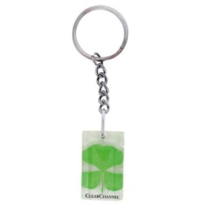 Porte-Clés Trébol avec Une feuille Trèfle Naturelle - Objet publicitaire AVEC ou SANS...