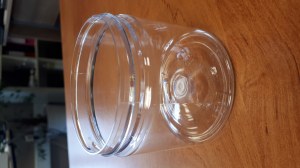 Pot cylindrique cristal 200ml et couvercle noir lisse