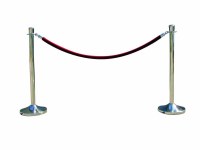 LOT DE 10 POTEAUX A CORDON avec 9 CORDONS VELOURS BORDEAUX