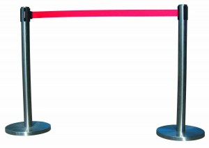 LOT DE 10 POTEAUX A SANGLE ROUGE - 2M