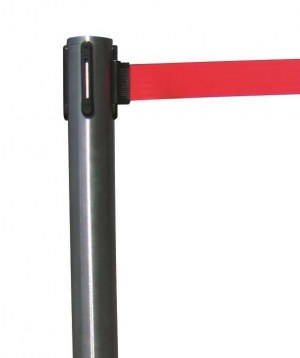 LOT DE 10 POTEAUX A SANGLE ROUGE - 2M