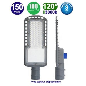 Lampadaire LED filaire extérieur - Allumage automatique - Série NIGHT - 150 Watts - 15...