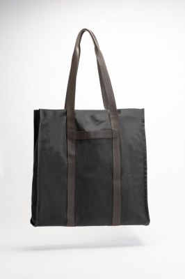 Très beau sac cabas en toile de coton anse en cuir