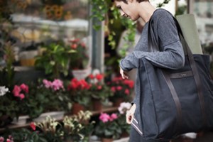 Superbe sac cabas en toile et cuir