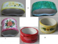 Lot de rond de serviette en porcelaine