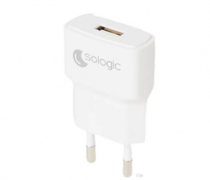 Lot de 10 Adaptateurs/prises secteur USB Sologic Noir/Blan