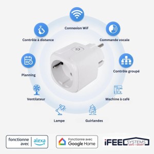 Liquidation Prises WiFi connectées – 415 unités – compatible Google / Alexa / Tuya – ve...